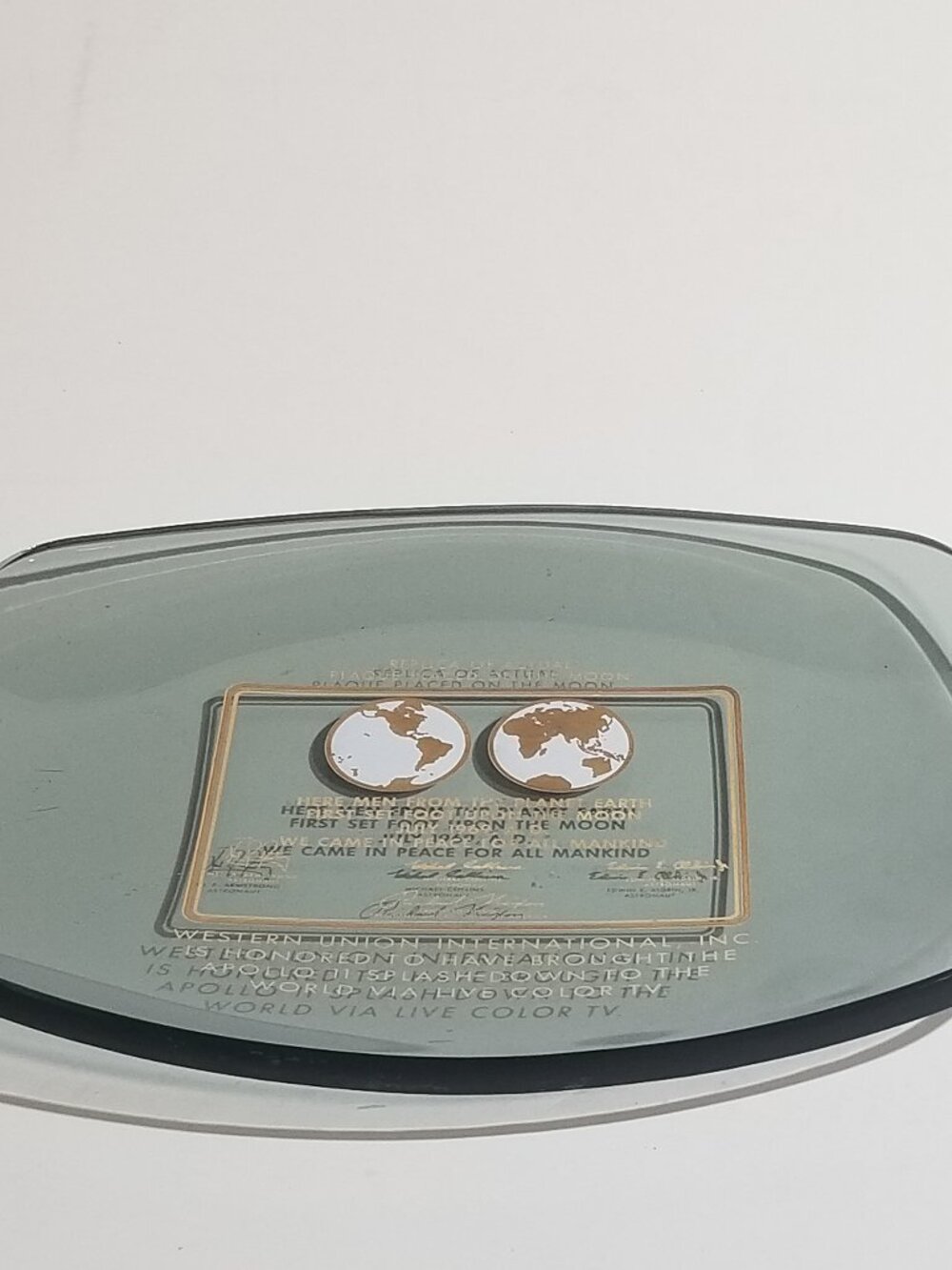 Vintage Apollo 11 Moon Landing Western Union Commemorative Dish 1969 NASA - Picture 5 of 12